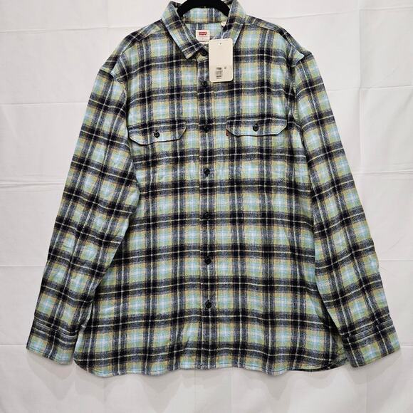 Levi's Men's Flannel Long Sleeve Plaid Checkered Pattern Shirt Size Large - Picture 1 of 7